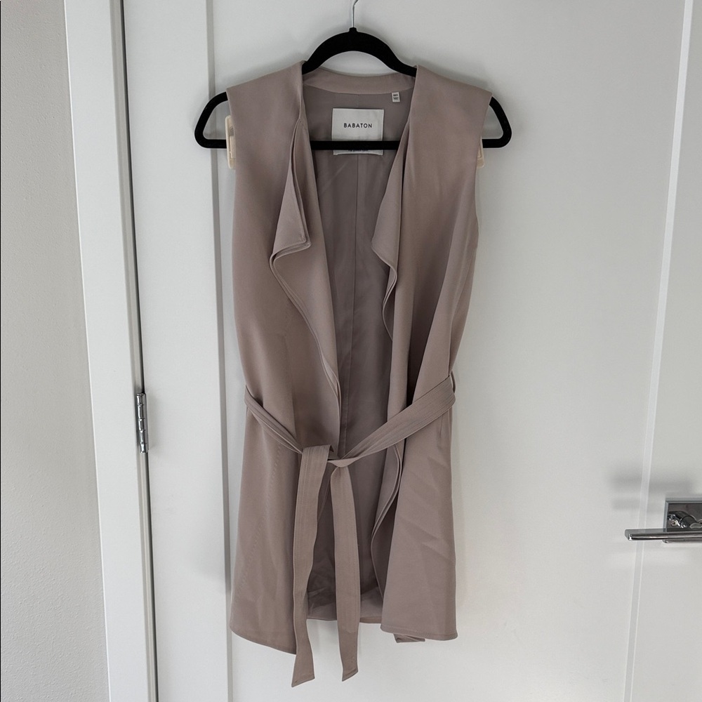 Aritzia Babaton Beige Sleeveless Vest with Belt